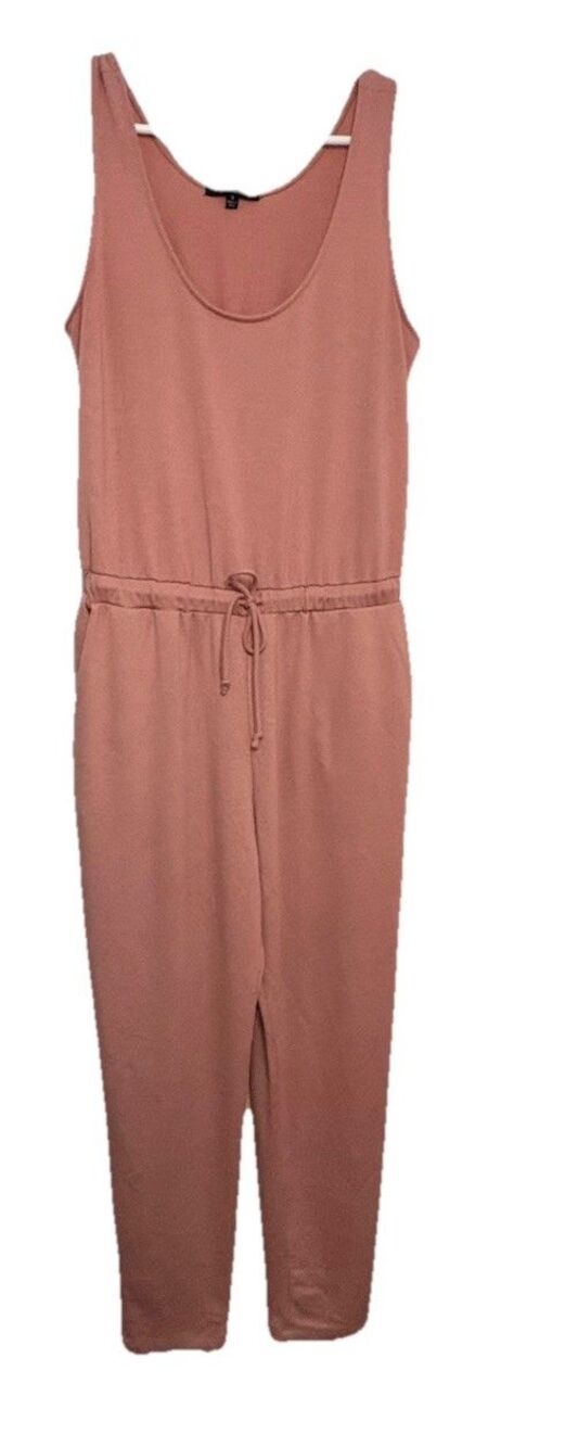 Ambiance Mauve Pink Sleeveless Drawstring Jumpsuit Size Small Casual
